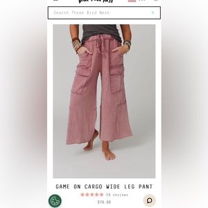 NWT Three Bird Nest wide leg pant